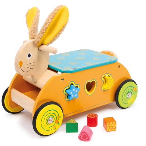 Porteur En Bois Lapin Trotteur Multifonction