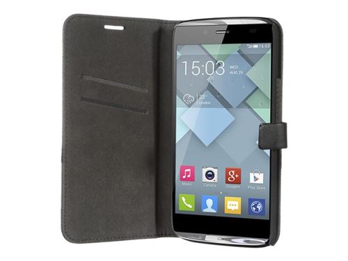 Muvit Slim Folio - Beschermende bedekking voor mobiele telefoon - zwart - voor Alcatel One Touch HERO 8020D
