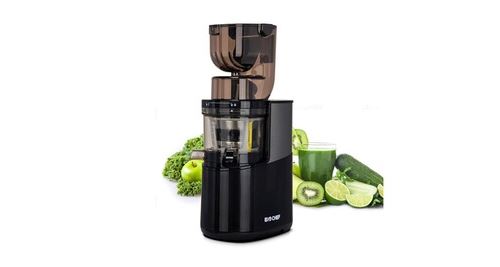 Extracteur de Jus BioChef Atlas Whole PRO - Moteur de qualité commerciale - 40 tr/min, Large Ouverture, Noir