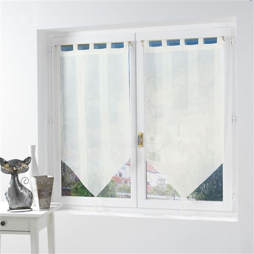 Paire pompon passants 2 x 60 x 90 cm voile sable salina Naturel Douceur d'Intérieur