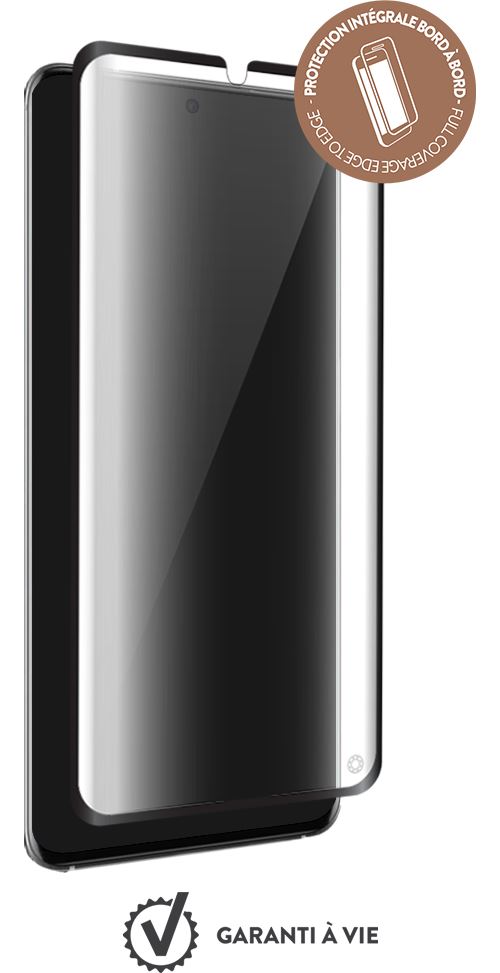 Protège-écran en verre trempé Force Glass contour noir pour Samsung Galaxy S20 G980 avec kit de pose exclusif