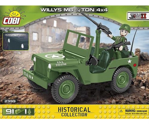 Cobi Petit kit militaire Willys MB 12,5 cm 92 pièces (2399)