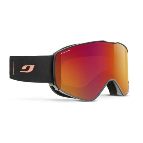 julbo masque de ski alpha - noir et orange glare control