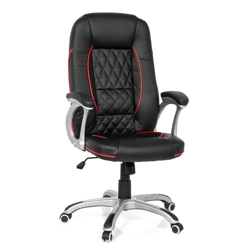 Fauteuil de direction RELAX AB100 simili cuir noir/rouge 