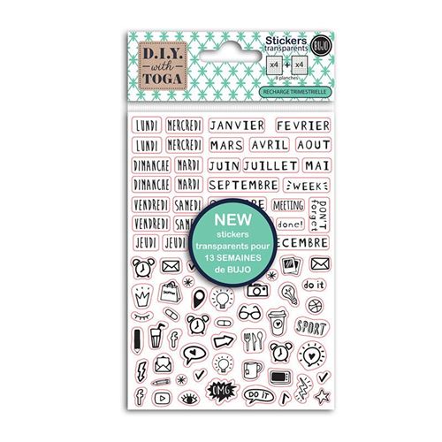 Stickers Bullet Journal noirs transparents - Toga