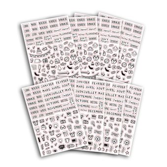 Stickers transparents pour Bullet Journal pour 13 semaines