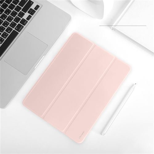 Etui en PU avec support tripliure et porte-stylo rose pour votre Apple iPad Pro 11 pouces (2020)/(2018)