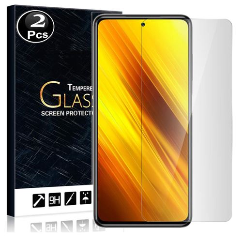 Lot de 2 Vitres protection d'ecran en verre trempé pour Xiaomi Poco X3 NFC