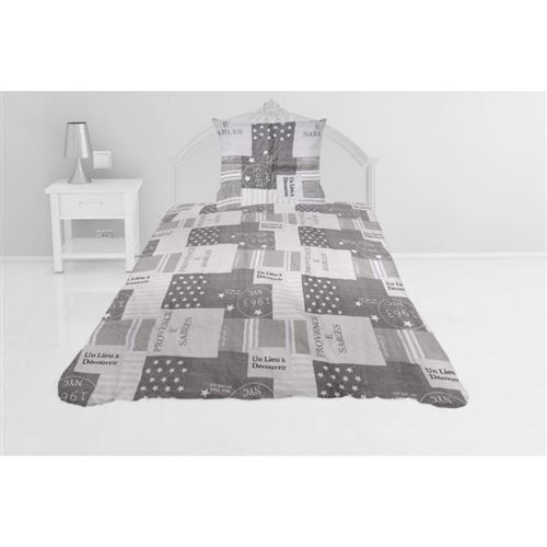 Couvre-lit boutis matelassé Corinne - 180 x 220 cm - Gris taupe