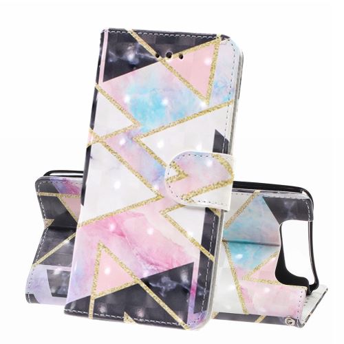 Etui en PU impression de motif de décor de tache lumineuse figure géométrique avec support pour votre Samsung Galaxy A80/A90