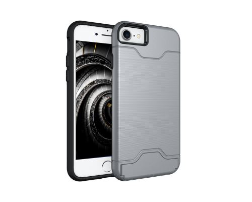 Housse étui Coque portable avec poche cachée pour Apple iPhone 7 - Gris -3968