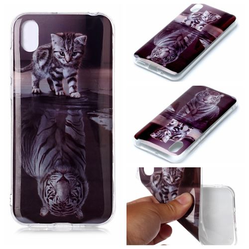 Coque en TPU impression de modèle chat et tigre pour votre Huawei Y5 (2019)/Honor 8S