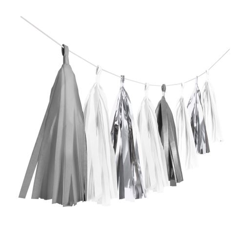 Amscan pendule à bagel 3 mètres papier/feuille argent/blanc