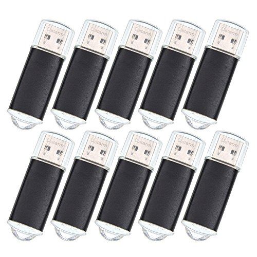 Datarm 64MB Cles USB, 10 Pièce Clefs USB Métal Mémoire Stick Créatif Cadeau (Noir)