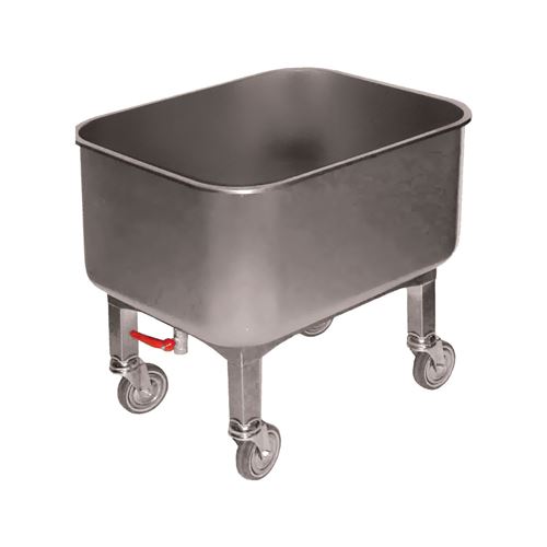 Cuve roulante 200 L robinet de vidange, inox