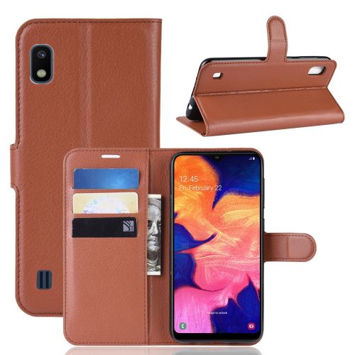 Etui en PU marron pour votre Samsung Galaxy A10