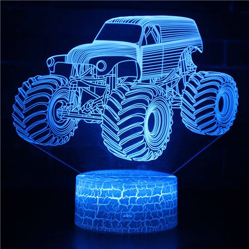 Stack Lampe 3D Tactile Veilleuses Enfant 7 Couleurs Avec Telecommande - Voiture #105 - Image 1