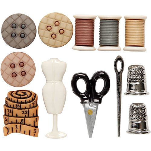 Creotime boutons avec motif 4 cm 12 pièces