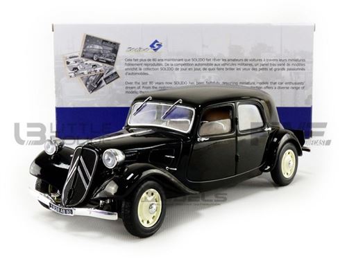 SOLIDO- Citroen-Traction 11 Cv-1937 Voiture Miniature de Collection, 1800903, Noir
