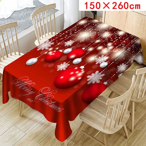 Nappe de Noël Imprimer Rectangle Table Cover Holiday Party Home Decor_Kiliaadk355