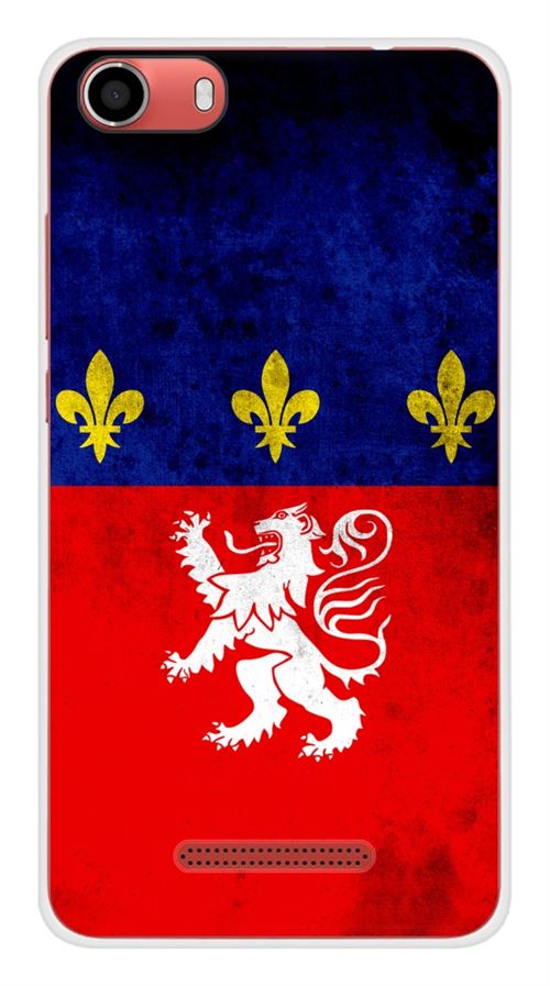Coque en silicone imprimée compatible Wiko Lenny 2 Drapeau Lyon