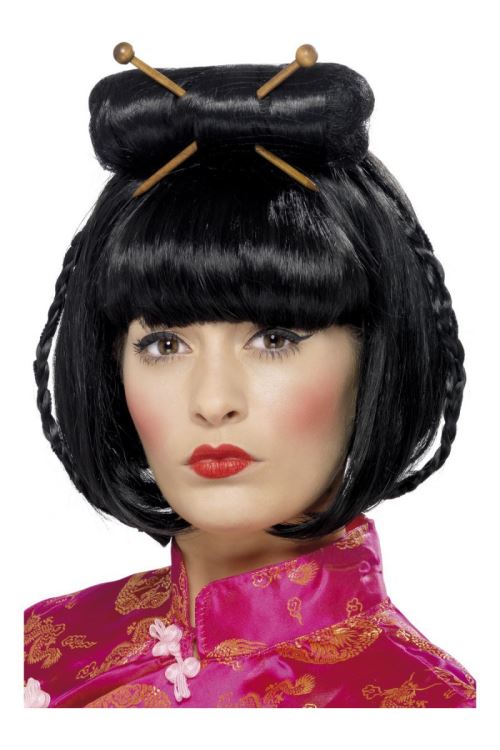 Perruque femme oriental chinoise noir