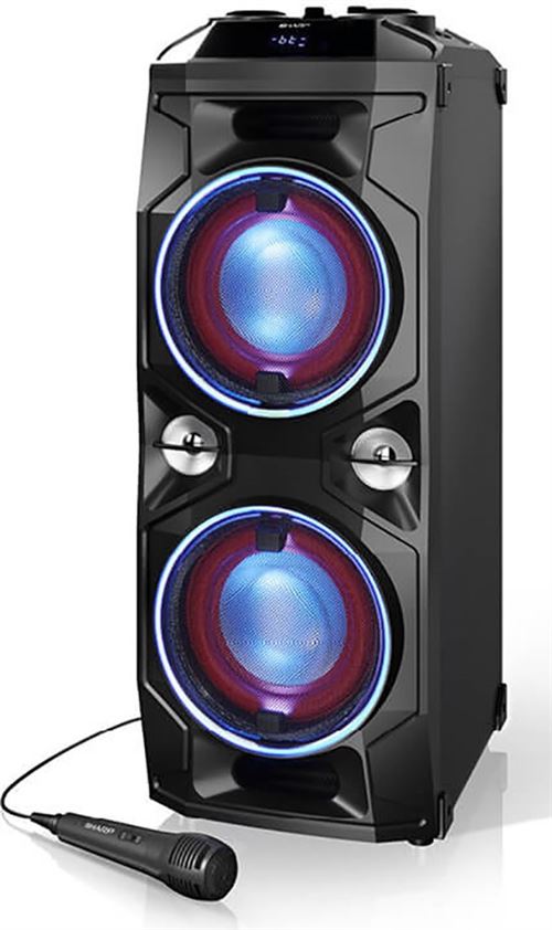 SHARP PS 940 Enceintes Tout-en-Un Bluetooth USB/AUX Contrôleur DJ Mixer/Microphone 180 W Noir