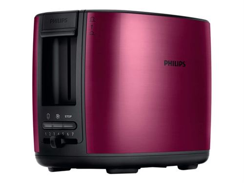 Philips Hd2628 - Grille-Pain - 2 Tranche - 2 Emplacements - Bourgogne Métallique Brossé