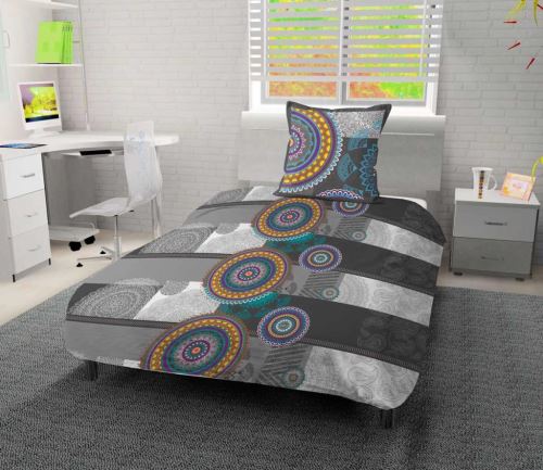 Parure housse de couette 140x200 MANDY GRIS