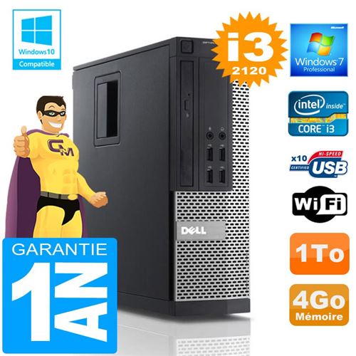 Pc dell 990 sff core i3-2120 ram 4go disque 1 to wifi w7