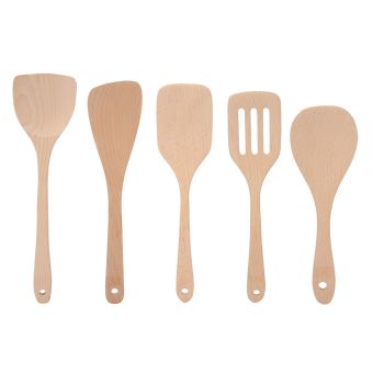 Ensemble de 6 spatules de cuisine en bois - Améliorez votre