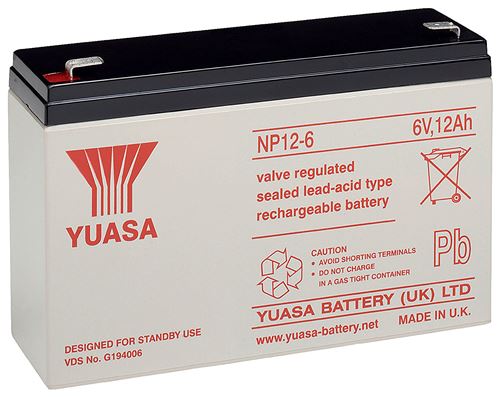 Yuasa NP12-6 Batterie au plomb 6 V Faston 250 6,3 mm (Import Allemagne)