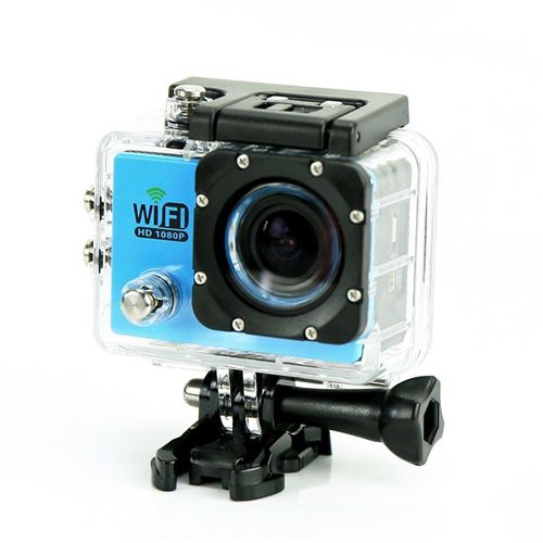 Camera Embarqu&eacute;e Sports Wi-Fi LCD Caisson &Eacute;tanche Waterproof Full HD Bleue 16Go YONIS