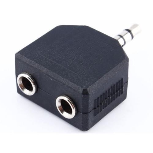 Boitier Splitter jack audio 3.5 m - Adaptateur Stéréo pour Ecouteurs et Casque - Noir