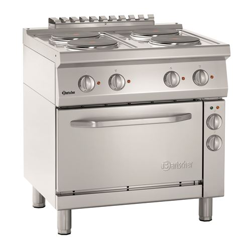 Plan de cuisson &Eacute;lectrique &agrave; 4 Plaques Rondes avec Four &Eacute;lectrique GN 1/1 - Bartscher