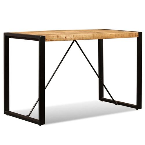 Vidaxl Marron Table A Manger Fixe Sans Tiroir Rectangle En Bois L 120 Cm