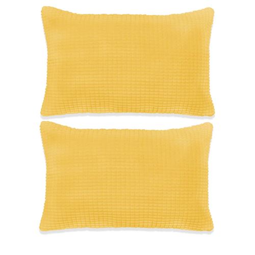 vidaXL Jeu de coussin 2 pcs Velours 40 x 60 cm Jaune