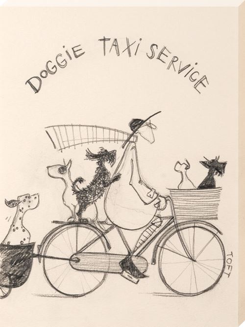 Sam Toft imprimée Doggie Taxi Service Sketch 30 x 40 cm