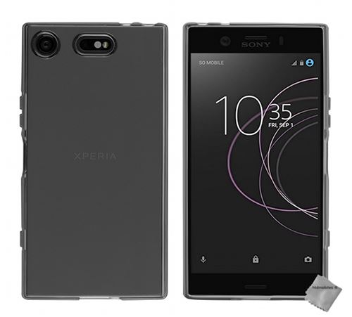 Housse etui coque pochette silicone gel fine pour Sony Xperia XZ1 Compact avec film ecran - GRIS