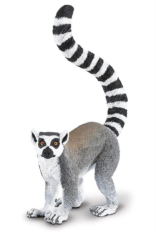 Safari jeu animal lémurien junior 14 x 9 cm gris/noir/blanc