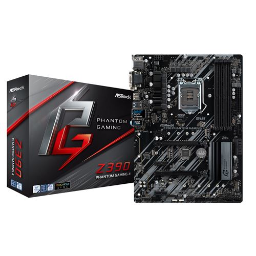 asrock carte mere asrock z390 phantom gaming 4, intel z390 - sockel 1151 noir
