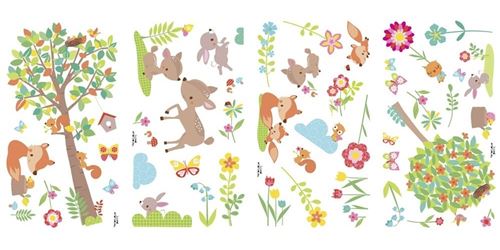 RoomMates stickers muraux animaux de la forêt vinyle 39 pièces