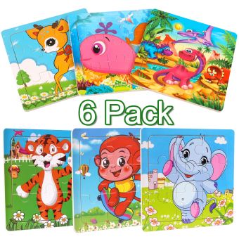 14€51 sur Ensemble de 6 pack Puzzle en Bois Animaux 9 mini Pièces pour Les  Enfants de 2 à 5 Ans - 2WINDEAL - Puzzle - Achat & prix