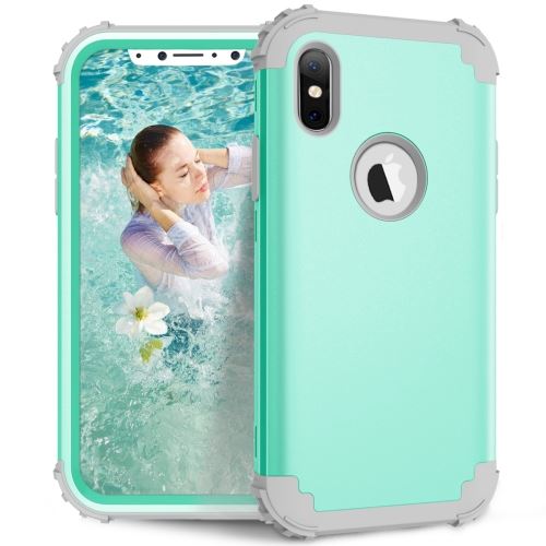 Iphone X / Xs Coque Protection Plastique Electroplating Vert Als81339