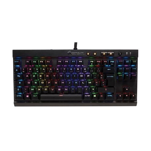 CORSAIR Gaming K65 LUX RGB Compact Mechanical - Clavier - backlit - USB - Français - commutateur : CHERRY MX Red - aluminium brossé anodisé