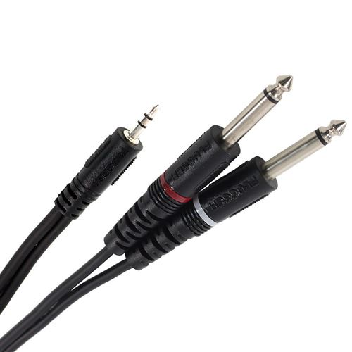 Plugger Câble Y mini Jack mâle stéréo/mâle mono 3 m Noir