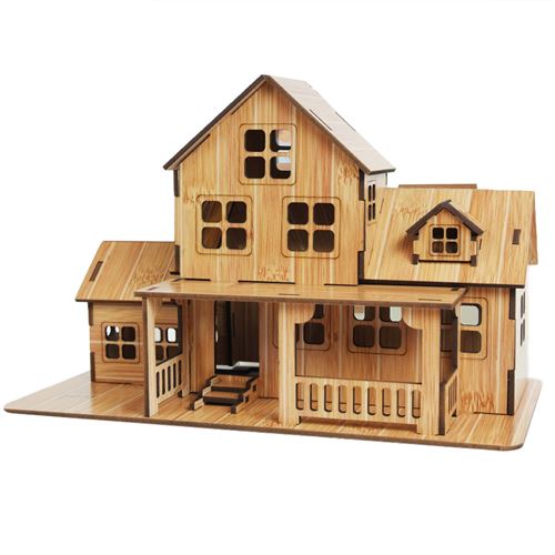 Puzzle 3D bricolage maison villa pour enfants 01 - Multicolore
