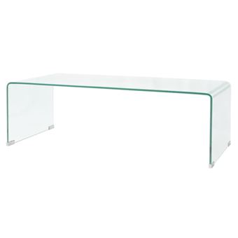 Table basse 98x45x30 cm Verre trempé Transparent - 1