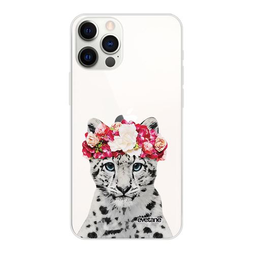 Coque souple pour iPhone 12/12 Pro - Leopard Couronne [Evetane®]