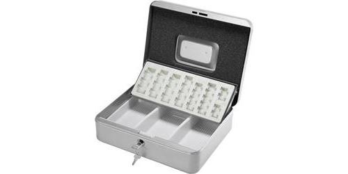 Caisse à monnaie Basetech 1511478 (l x h x p) 300 x 90 x 240 mm argent